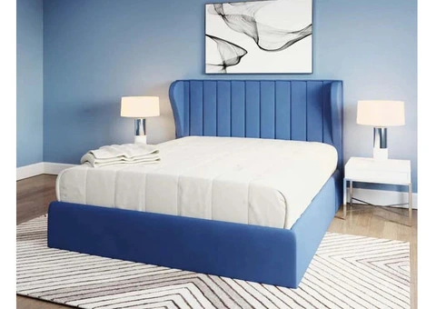 Hippo Melrose Ottoman Luxury Upholstered King Size Bed With Matching Winged Headboard - 4/4