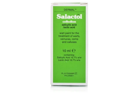 Dermal Salactol Collodion Salicylic Acid Lactic Acid Wart Pain 10ML