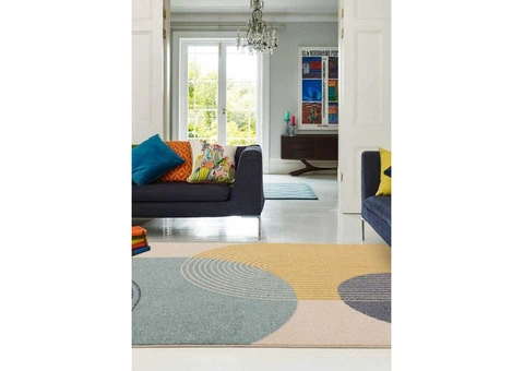 Muse Rug by Asiatic Carpets in Design MU15 Blue Retro