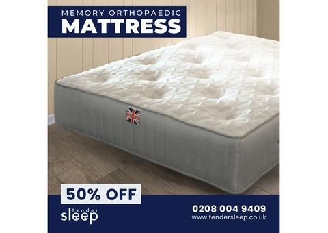 The Memory Orthopaedic Mattress Experience". shop now 50% off