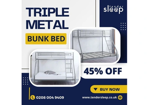 Buy Triple Metal Bunk Bed - Upto 45% OFF
