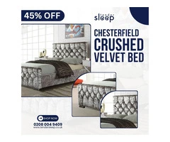 The Chesterfield Crushed Velvet Bed". shop now 45% off