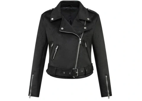 Jorde Calf Women’s Black Casual Genuine Leather Jacket