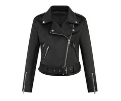Jorde Calf Women’s Black Casual Genuine Leather Jacket