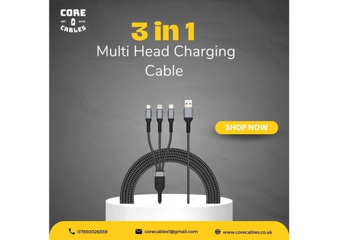 3 in 1 Multi head charging cable