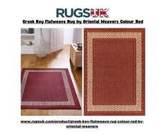 Greek Key Flatweave Rug by Oriental Weavers in Red Colour