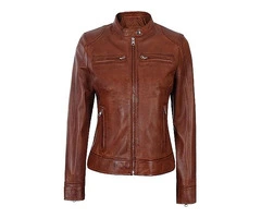 Jorde Calf Women’s Casual Real Lambskin Leather Jacket