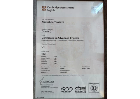 ONLINE ENGLISH CLASSES - 3/5