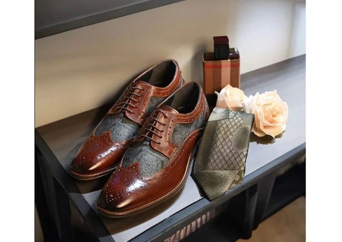 Elevate Your Style with Amen Shoes' Men's Leather Designer Brocade Shoes!