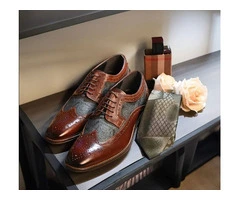 Elevate Your Style with Amen Shoes' Men's Leather Designer Brocade Shoes!