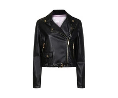 Jorde Calf Women’s Casual Slim Fit Zip Up Leather Jacket