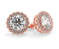 Exquisite Round Halo Flower Earrings – A Touch of Elegance