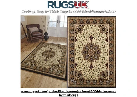 Heritage Rug by Think Rugs in 4400 Black/Cream Colour