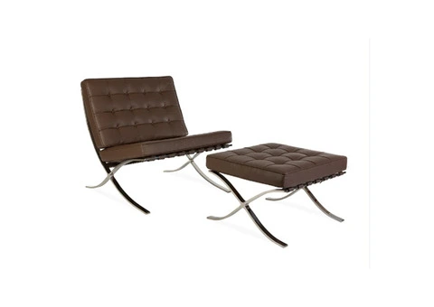 Transform Your Living Space with the Barcelona Chair and Ottoman Set