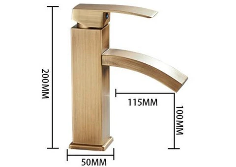 Antique Basin Tap Antique Brass Waterfall Outflow Mixer Bathroom Sink Tap TA0094 - 5/5