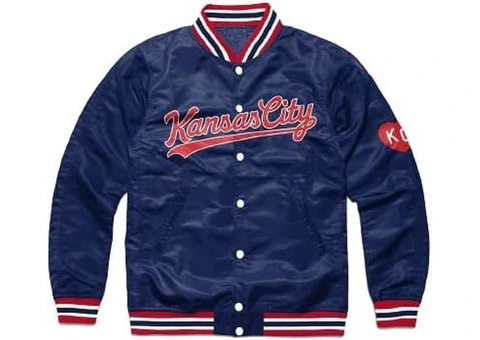 Vintage Arc Men’s Kansas Varsity Style Letterman Bomber Jacket