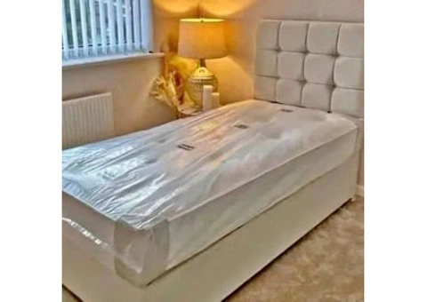 Brand New Divan Single Size Bed With Mattress - 1/4