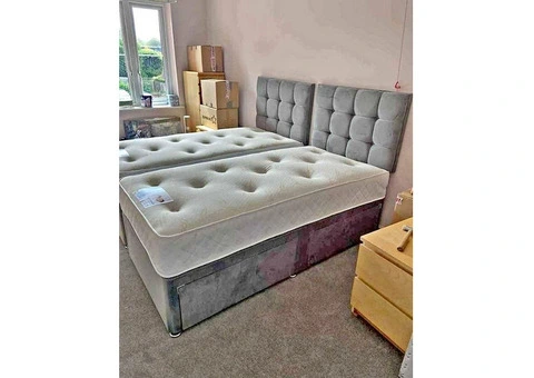 Brand New Divan Single Size Bed With Mattress - 3/4