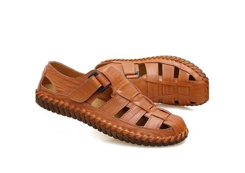 Breathable Genuine Leather Outdoor Summer Men’s Sandals Shoes,NEW! - 1/3