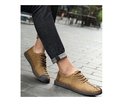 Breathable Lace-Up Leather Casual Loafers Moccasins Mens Shoes,NEW!