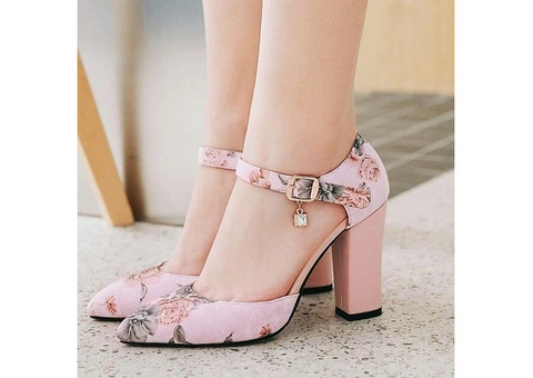 Floral Elegant Party Pointed Toe High Heels Mary Janes Womens Shoes,NEW! - 1/4