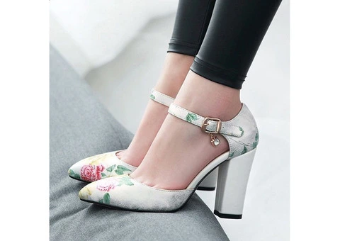 Floral Elegant Party Pointed Toe High Heels Mary Janes Womens Shoes,NEW! - 2/4