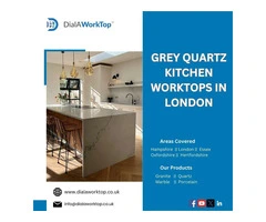 Grey Quartz Kitchen Worktops in London