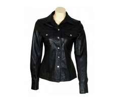 Jorde Calf Women’s Trucker Vintage Leather Jacket