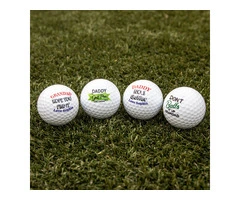 Printed golf balls with funny messages