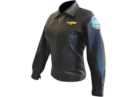 Women's Kelly McGillis Charlie Top Flying Gun Aviator Pilot Biker Bomber Jacket