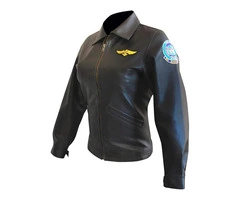 Women's Kelly McGillis Charlie Top Flying Gun Aviator Pilot Biker Bomber Jacket