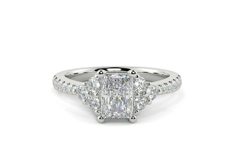 Elegant Platinum Stockholm Shoulder Set Diamond Engagement Rings