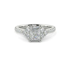Elegant Platinum Stockholm Shoulder Set Diamond Engagement Rings