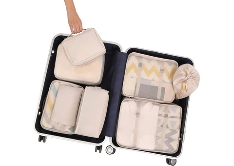 Cubes Luggage Packing Organizers for Travel Accessories-Cream - 2/3
