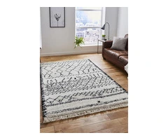 Boho Rug by Think Rugs in 5402 Black/White Colour