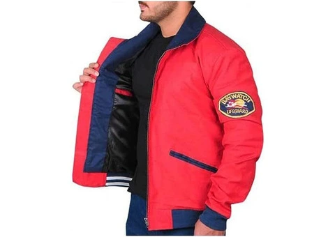 Jorde Calf Men’s Baywatch Red David Hasselhoff Jacket - 1/4