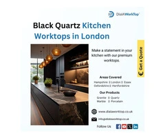 Black Quartz Kitchen Worktops in London