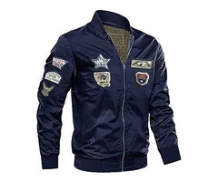 Jorde Calf Men's Lightweight Flight Bomber Jacket With Patches