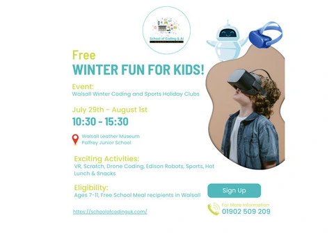 Free Winter Coding & Sports Holiday Club for Kids in Walsall!