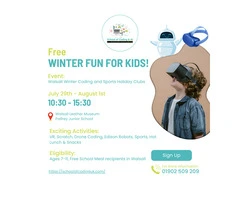 Free Winter Coding & Sports Holiday Club for Kids in Walsall!
