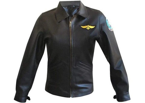 Women's Kelly McGillis Charlie Top Flying Gun Aviator Pilot Biker  Patches - 1/3