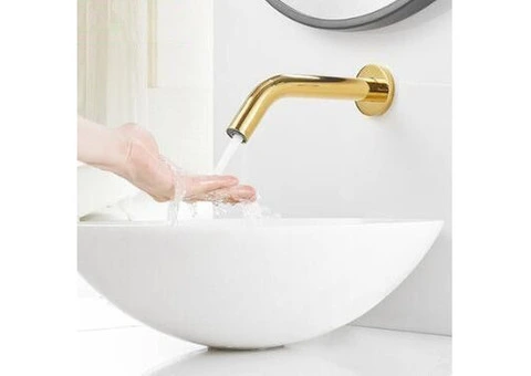 Automatic Golden Printed Bathroom Washing Hands Tap Wall Mounted Sensor Tap TG0170 - 1/4