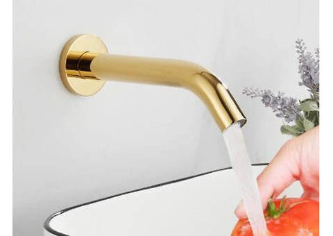 Automatic Golden Printed Bathroom Washing Hands Tap Wall Mounted Sensor Tap TG0170 - 2/4