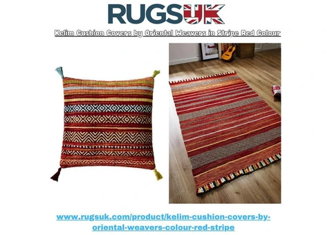 Kelim Cushion Covers by Oriental Weavers in Red