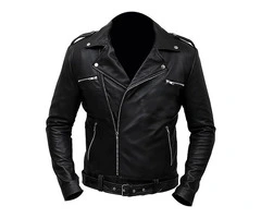 Jorde Calf Men's Casual Slim Fit Belted Leather Jacket