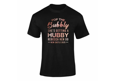 Personalised Bubbly Hubby Hen T-Shirt