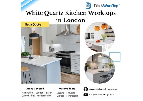 White Quartz Kitchen Worktops in London
