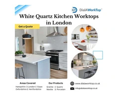 White Quartz Kitchen Worktops in London