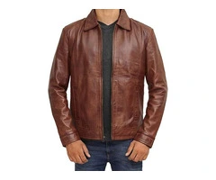Jorde Calf Men’s Brown Casual Vintage Leather Jacket