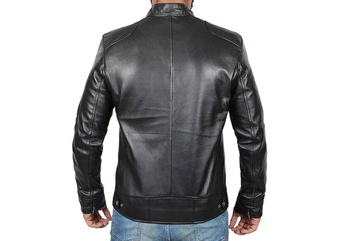 Jorde Calf Men's Vintage Cafe Racer Lambskin Leather Jacket - 2/2